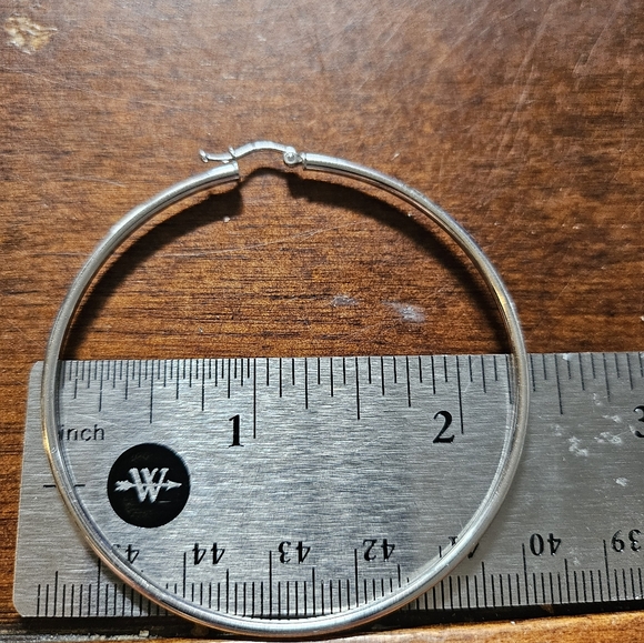 Sterling Silver Hoop Earrings - Picture 2 of 3